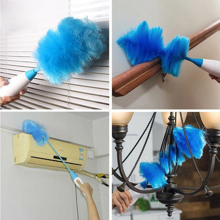 Kalsten | 360° rotating electric spin duster motorized dust cloth with 2 brushes
