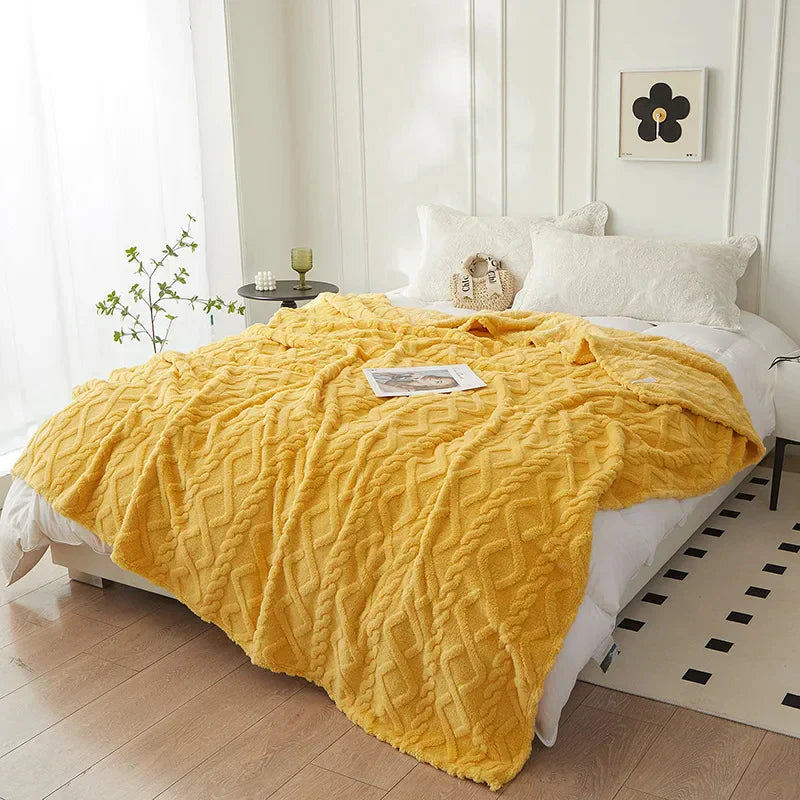 Kalsten | Luxury Faux Lambswool Polyester Blanket for Bedroom