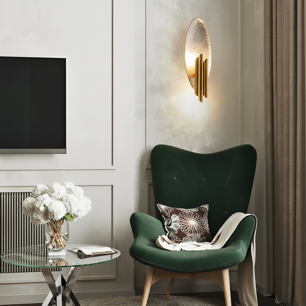 LED Wall Sconce Light – Modern Oval Iron Electroplated (45x17cm / 17.7x6.7in) | Kalsten