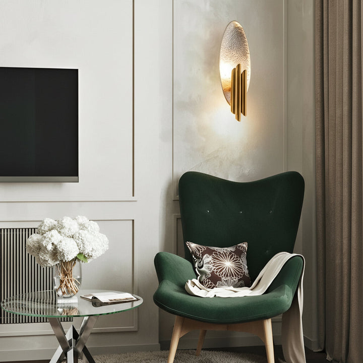 LED Wall Sconce Light – Modern Oval Iron Electroplated (45x17cm / 17.7x6.7in) | Kalsten