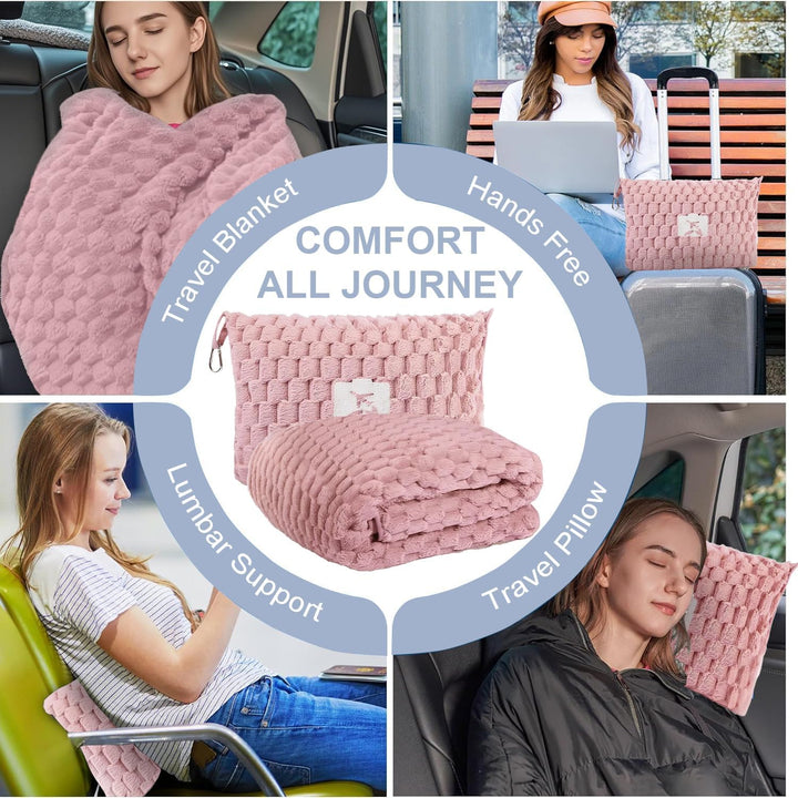 Kalsten | Packable Flannel Travel Blanket with Pillow Bag and Luggage Sleeve – Trevora