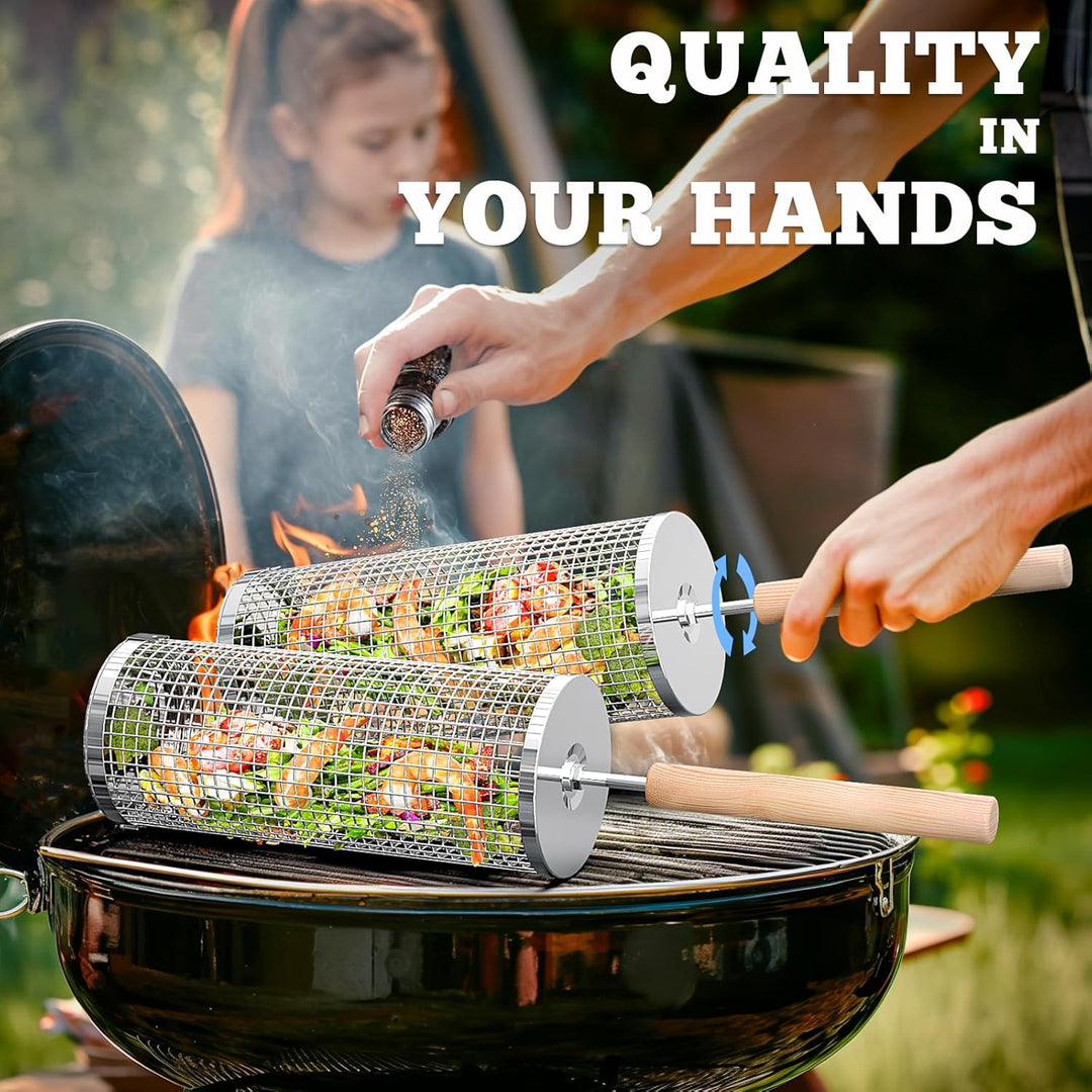 Kalsten | Premium Grill Baskets | Stainless Steel BBQ Tool for Outdoor Cooking