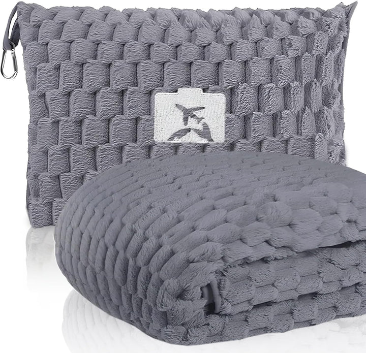 Kalsten | Packable Flannel Travel Blanket with Pillow Bag and Luggage Sleeve – Trevora