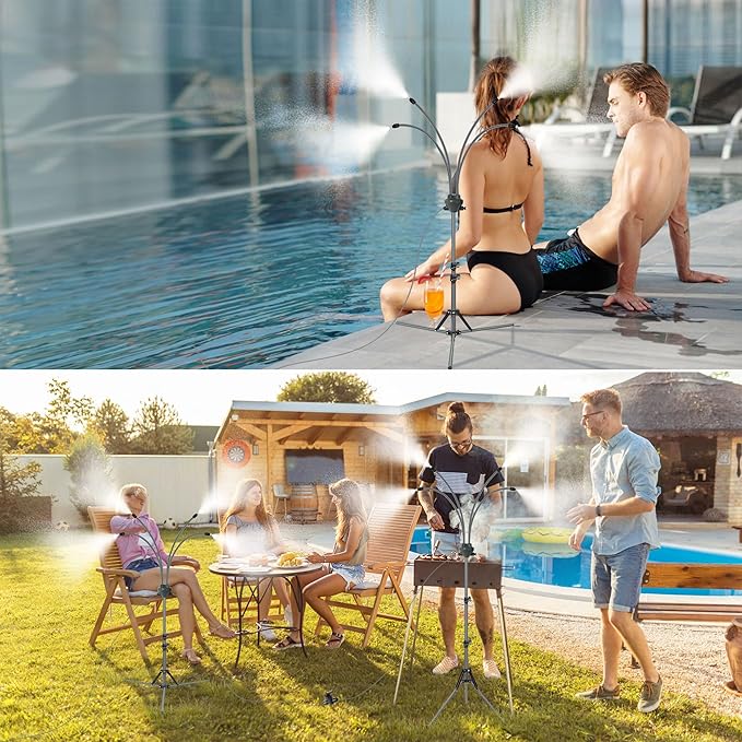 Kalsten | Standing misting system - adjustable height outdoor patio mister for cooling decks, porches, and backyards