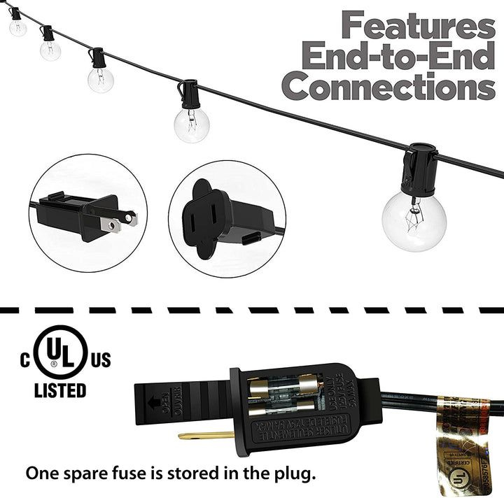 25FT Globe String Lights with Bulbs for Indoor/Outdoor Waterproof Connectable Hanging Lights for Backyard Porch Balcony Party Decor | Kalsten
