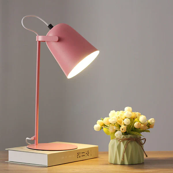 Nordic Macaron Color Creative Iron Bucket Design Light Table Lamp | Kalsten