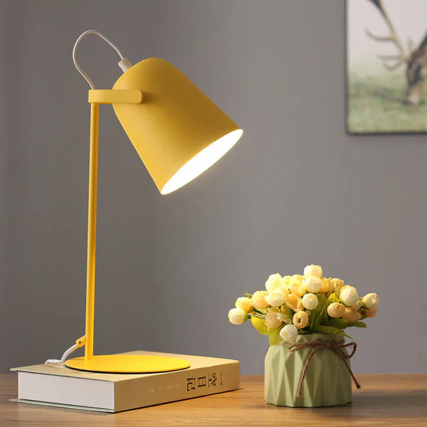 Nordic Macaron Color Creative Iron Bucket Design Light Table Lamp | Kalsten