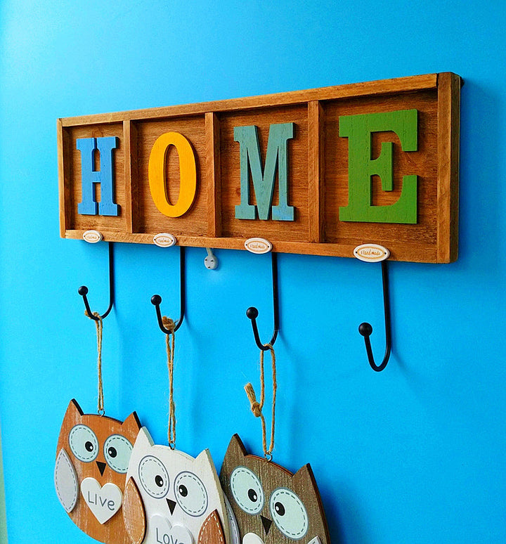 Atmospheric Owl Theme Wall Hook Organizer