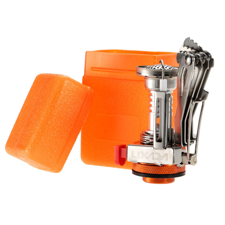 ultralight folding backpacking gas stove with windproof burner and protective case Kalsten