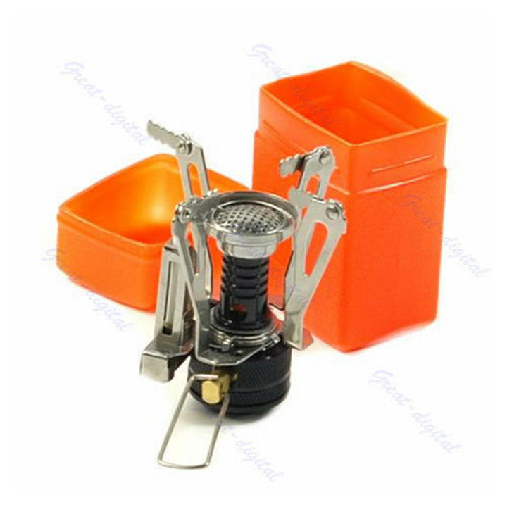 ultralight folding backpacking gas stove with windproof burner and protective case Kalsten