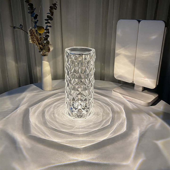 Nordic Crystal Lamp USB Table Lamps Bedroom Touch Dimming Atmosphere Diamond Night Light Rose Projector Lamp Decor | Kalsten