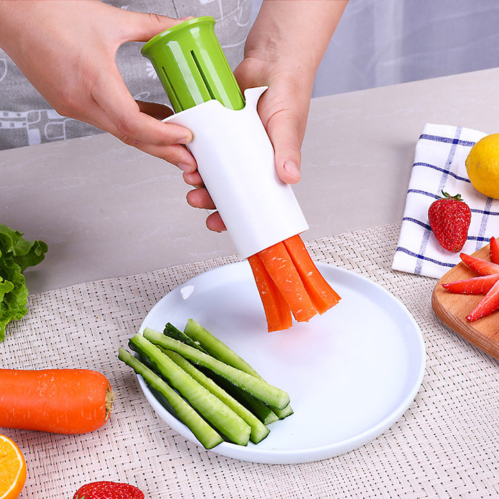 Handheld Julienne Vegetable Slicer With Integrated Safety Guard Ergonomic Grip