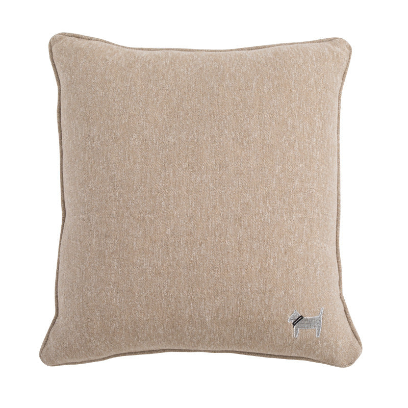 Square pillowcase set with natural linen texture and delicate embroidery design