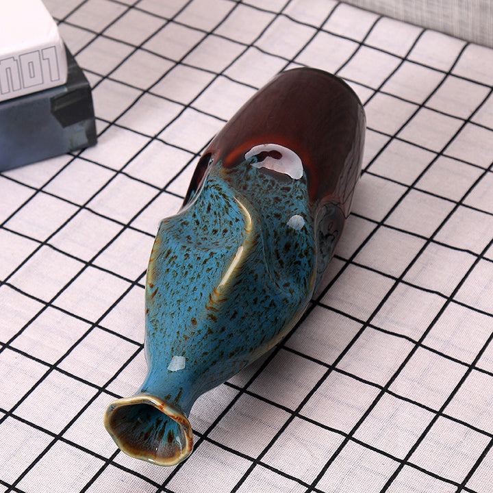 Artisanal Ceramic Decorative Bottle Vase Kalsten