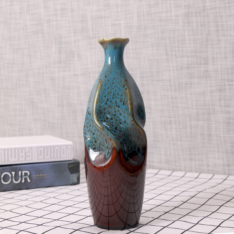 Artisanal Ceramic Decorative Bottle Vase Kalsten