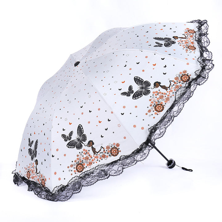 Women's sun umbrella with romantic butterfly design Kalsten