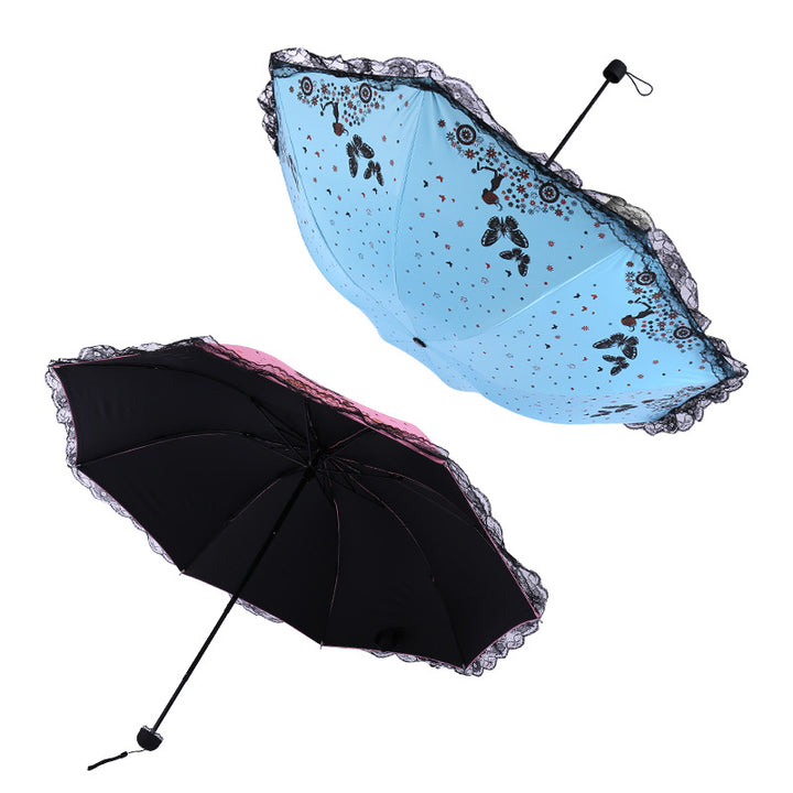 Women's sun umbrella with romantic butterfly design Kalsten