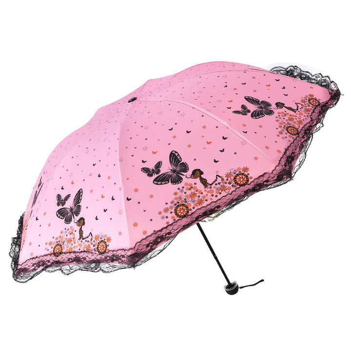 Women's sun umbrella with romantic butterfly design Kalsten