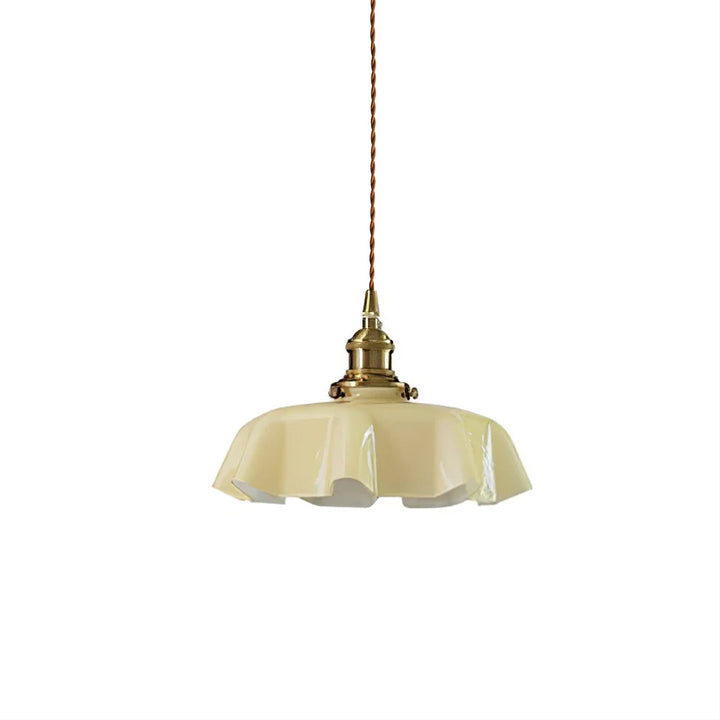 Ceramic Pendant Light 9.8 in x 5.1 in Adjustable Ceiling Indoor White Beige Pink Blue Vintage Lampshade | Kalsten