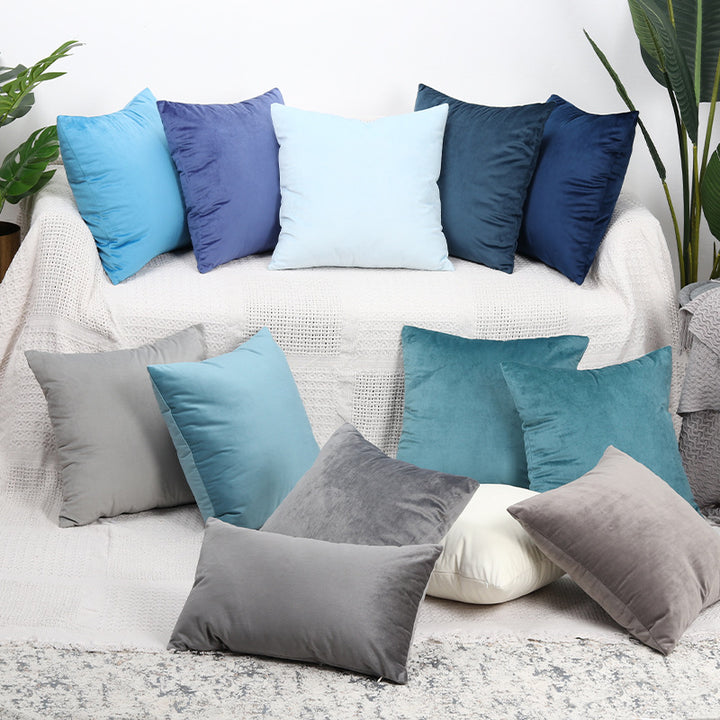 Ultra-Soft Velvet Square Decorative Pillow Cover with Minky Back and Invisible Zipper