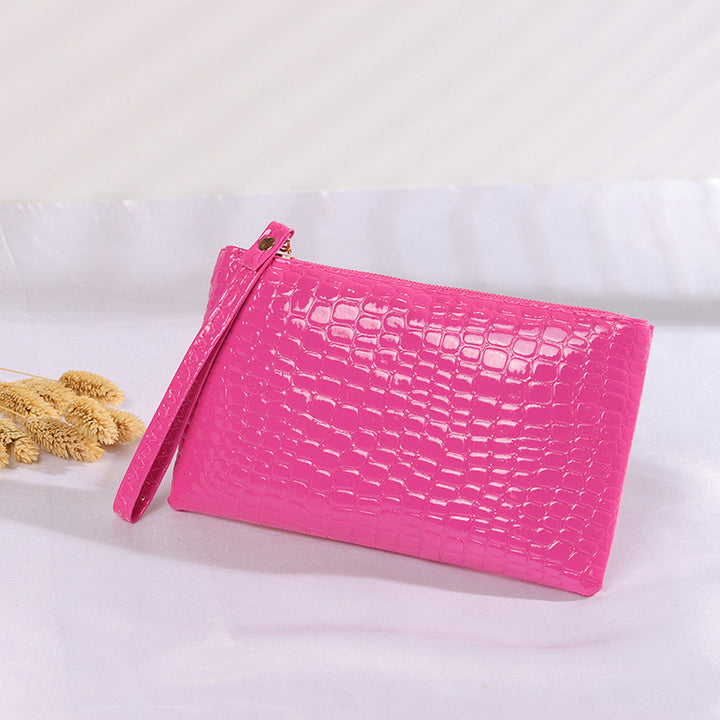 Elegant Crocodile Patterned Clutch Bag