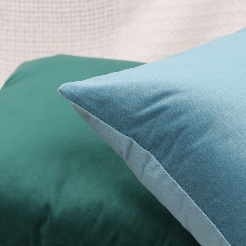 Ultra-Soft Velvet Square Decorative Pillow Cover with Minky Back and Invisible Zipper