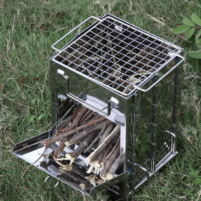 Mini Wood Stove – Stainless Steel Camping Grill