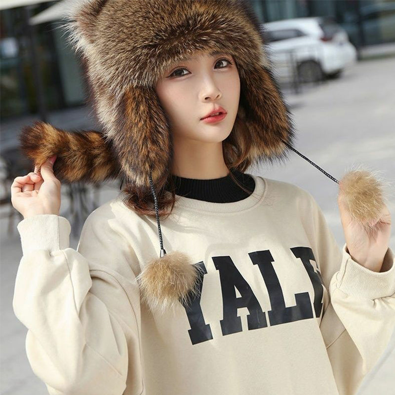 Kalsten | Cute Faux fur Raccoon Tail Parent-Child Plush Hat