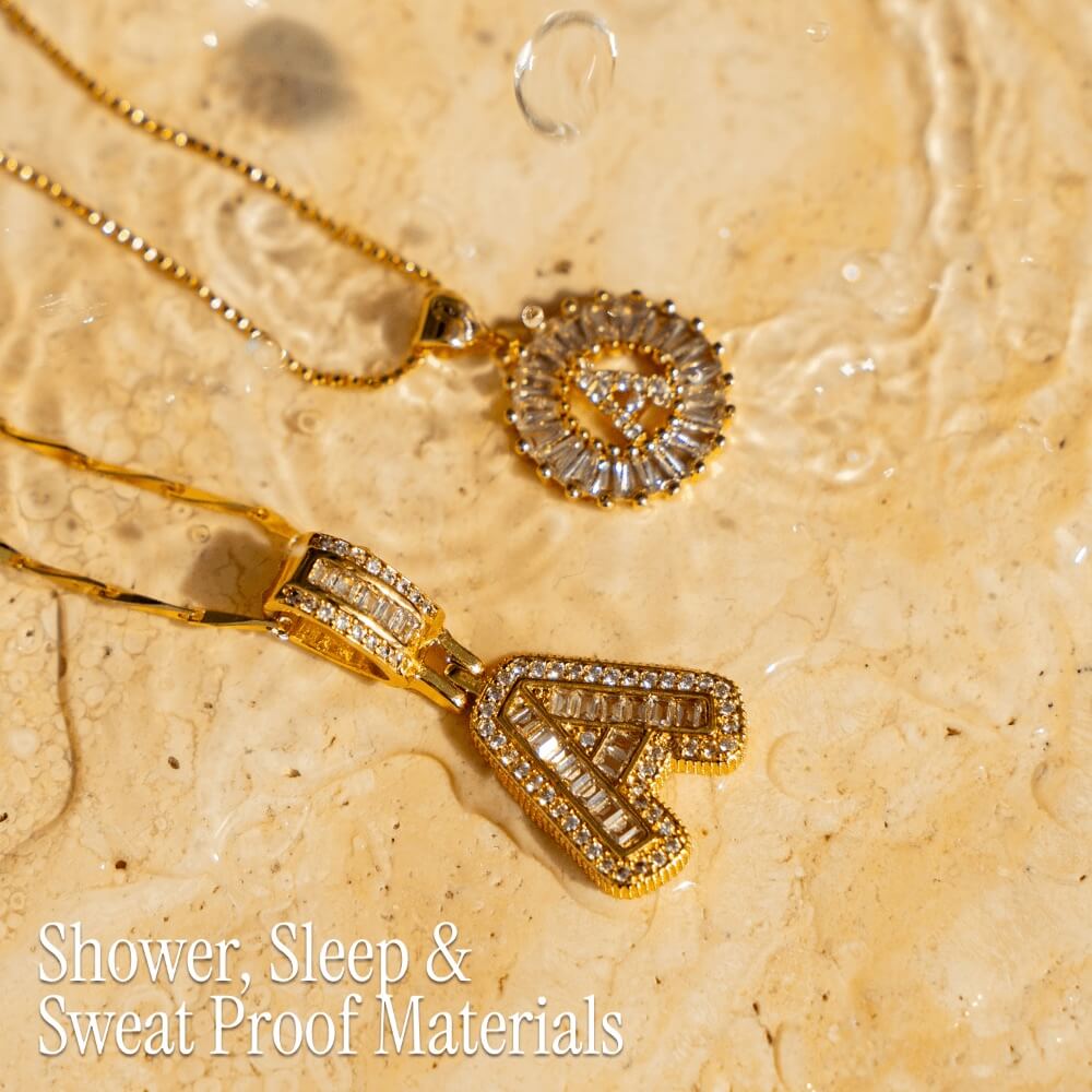 Kalsten | 2pc 14k Diamond Letter Initial Necklaces
