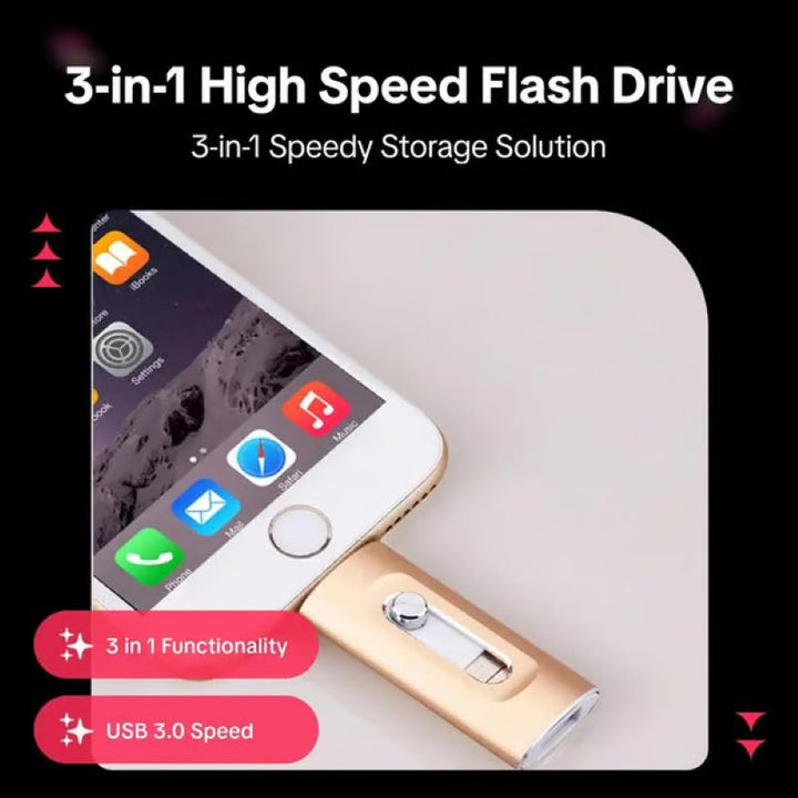 Kalsten | 3 in 1 large capacity USB flash drive for mobile phone and computer