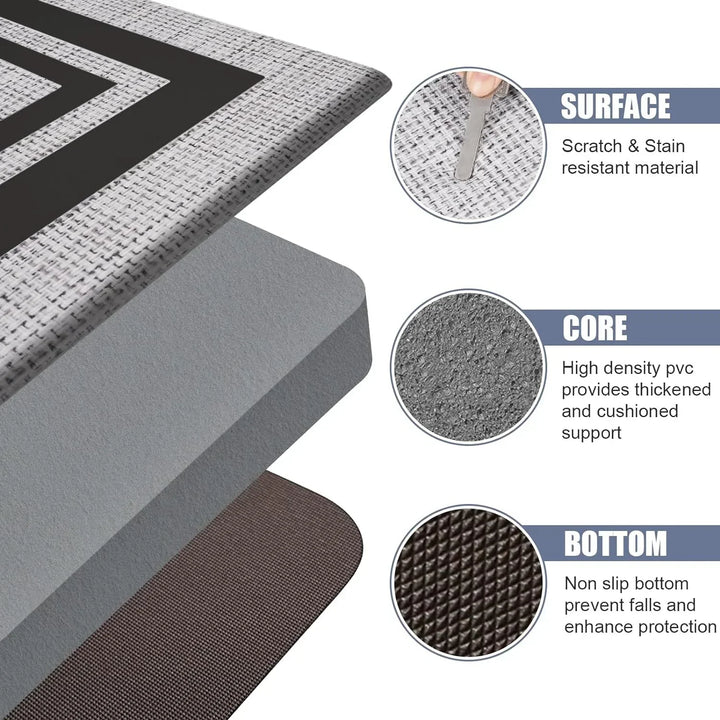 SafeStyle Non-Slip Mat for Home – Modern Design & Washable Faux Leather | Kalsten