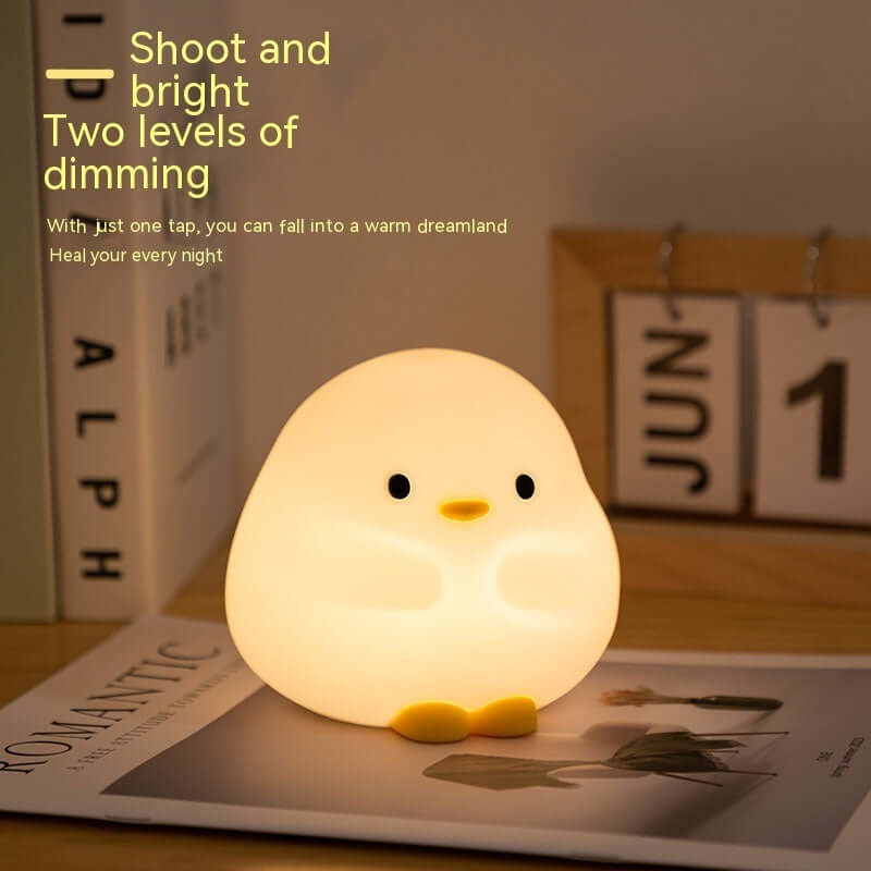 Cute Duck LED Night Lamp Cartoon Silicone USB Rechargeable Sleeping Light Touch Sensor Timing Bedroom Bedside Lamp For Kid Gift Home Decor | Kalsten