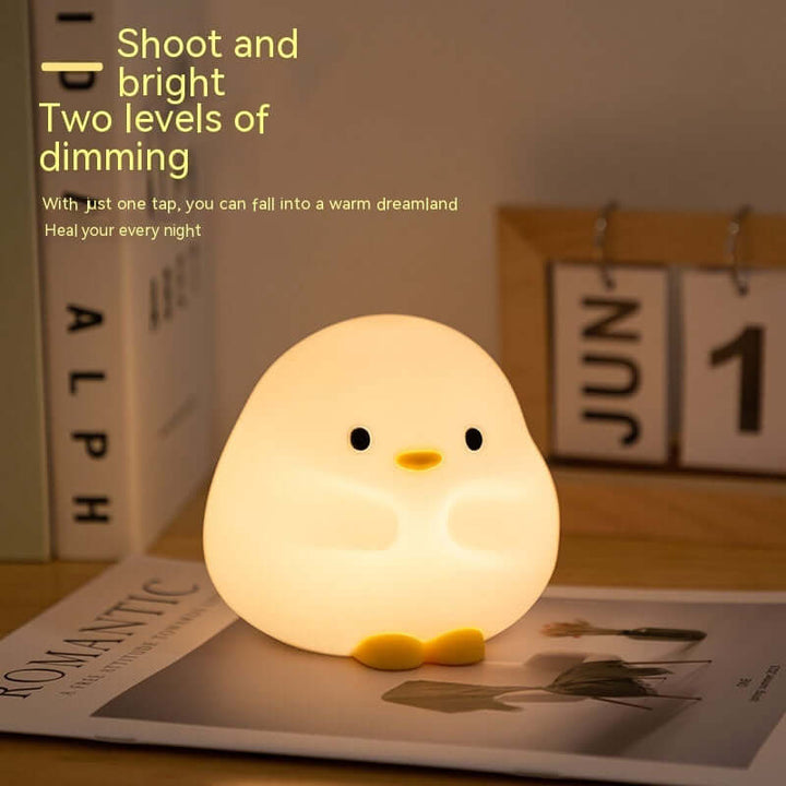 Cute Duck LED Night Lamp Cartoon Silicone USB Rechargeable Sleeping Light Touch Sensor Timing Bedroom Bedside Lamp For Kid Gift Home Decor | Kalsten