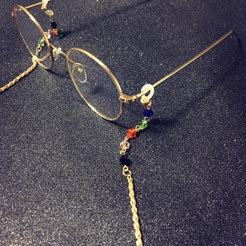 Filigree jewelry necklace with colorful crystals Kalsten