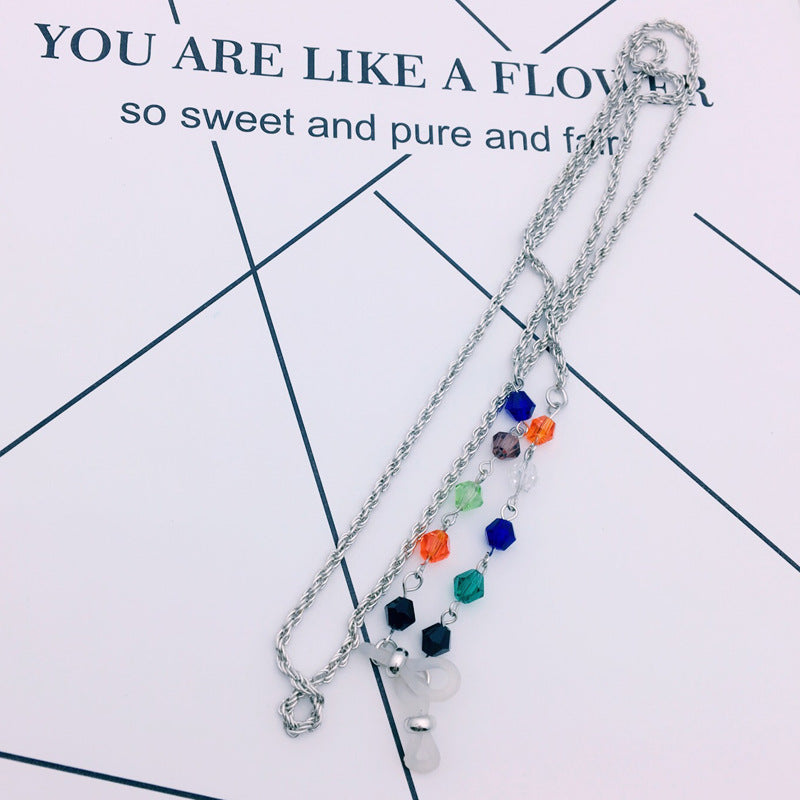 Filigree jewelry necklace with colorful crystals Kalsten