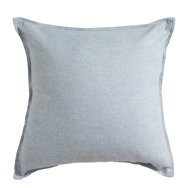 Square decorative cushion cover in linen look with fine texture and concealed zipper
