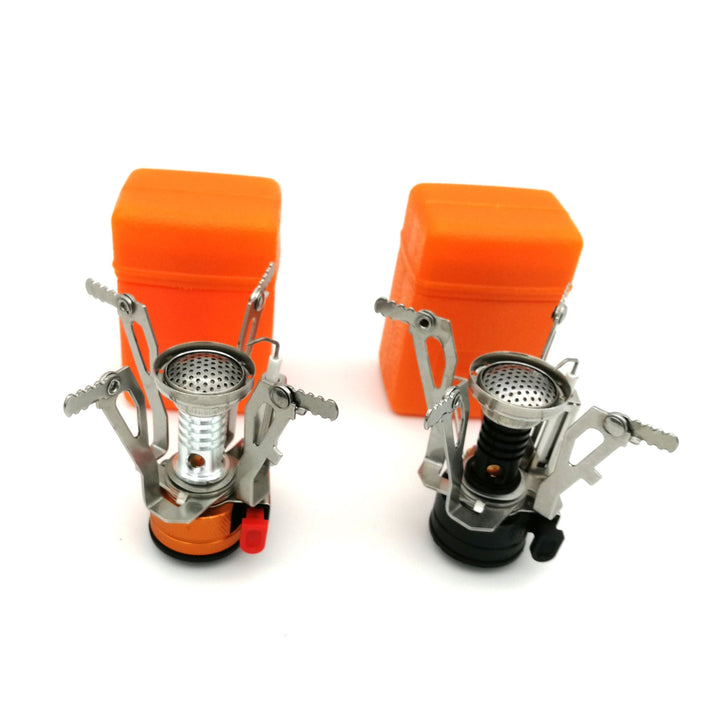 ultralight folding backpacking gas stove with windproof burner and protective case Kalsten
