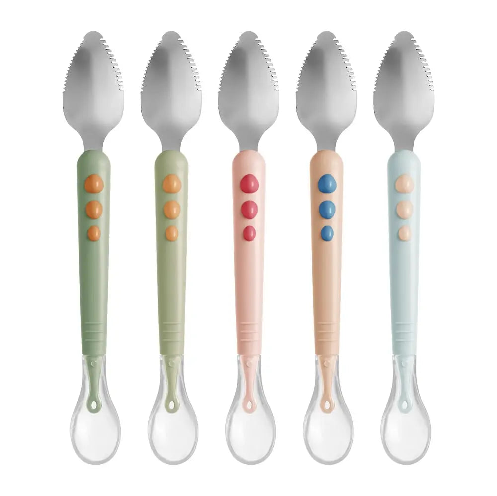 Kalsten | Baby spoon with scraper — double-sided fruit preparation tool
