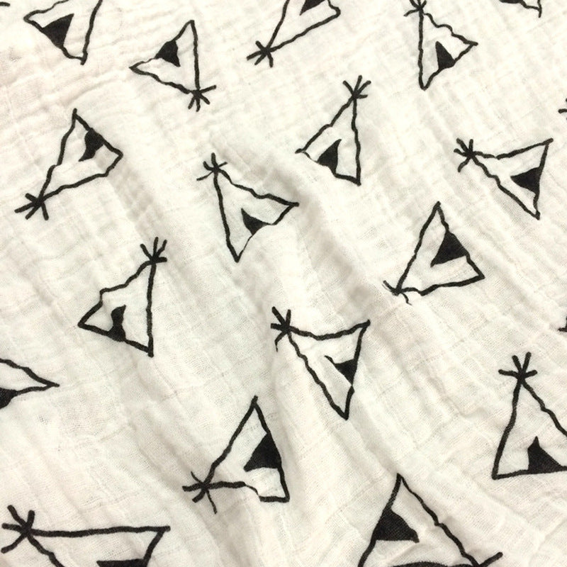 Cotton Muslin Baby Blanket with Heart Pattern kalsten