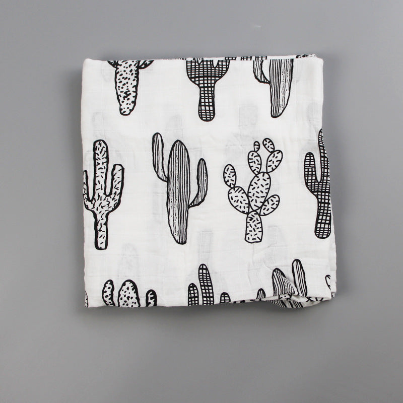 Cotton Muslin Baby Blanket with Heart Pattern kalsten