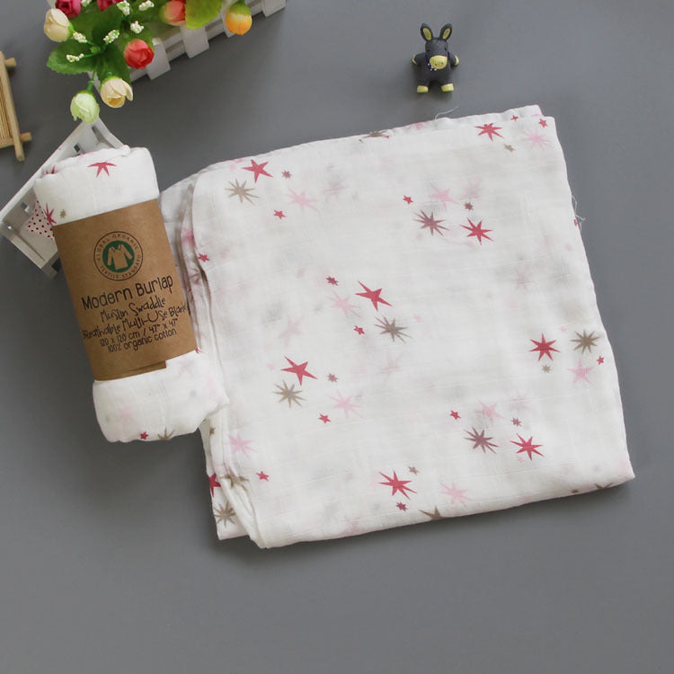 Cotton Muslin Baby Blanket with Heart Pattern kalsten