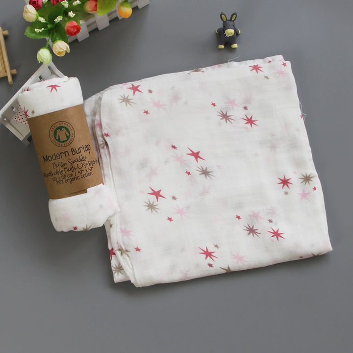 Cotton Muslin Baby Blanket with Heart Pattern kalsten