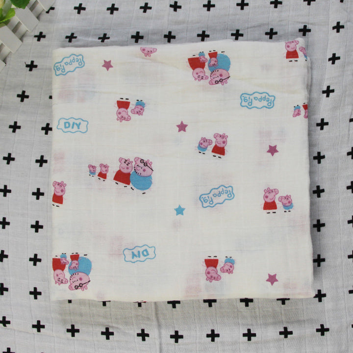 Cotton Muslin Baby Blanket with Heart Pattern kalsten
