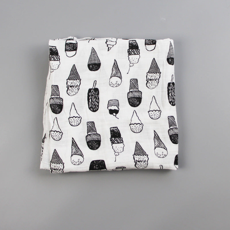 Cotton Muslin Baby Blanket with Heart Pattern kalsten