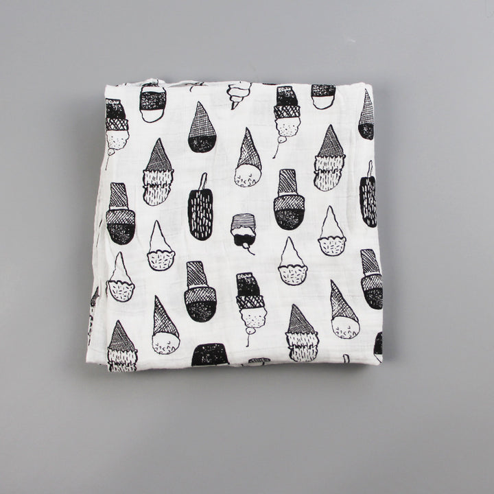 Cotton Muslin Baby Blanket with Heart Pattern kalsten