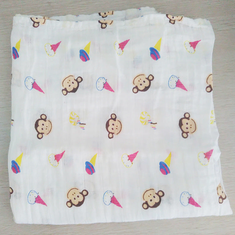 Cotton Muslin Baby Blanket with Heart Pattern kalsten