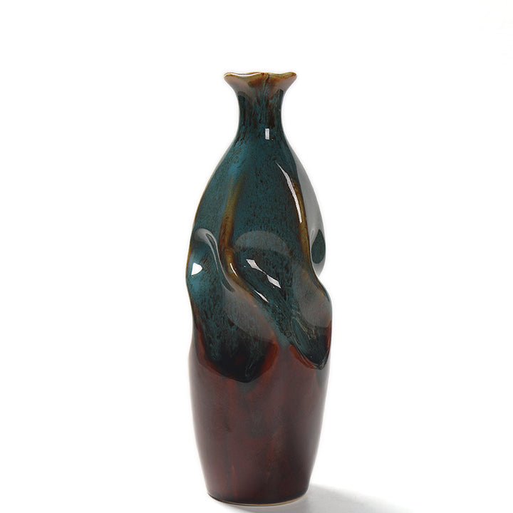 Artisanal Ceramic Decorative Bottle Vase Kalsten
