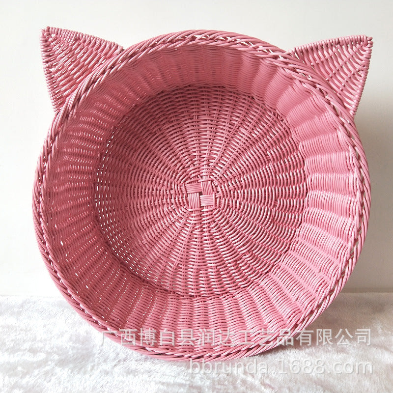 Cat Ear Woven Storage Basket Kalsten