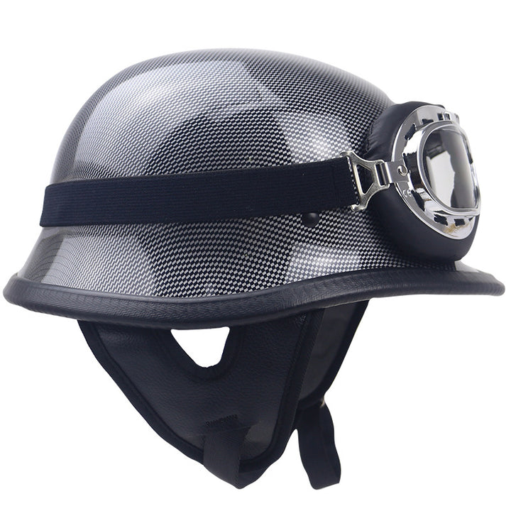 Classic Carbon Fiber Motorcycle Helmet with Goggles Kalsten
