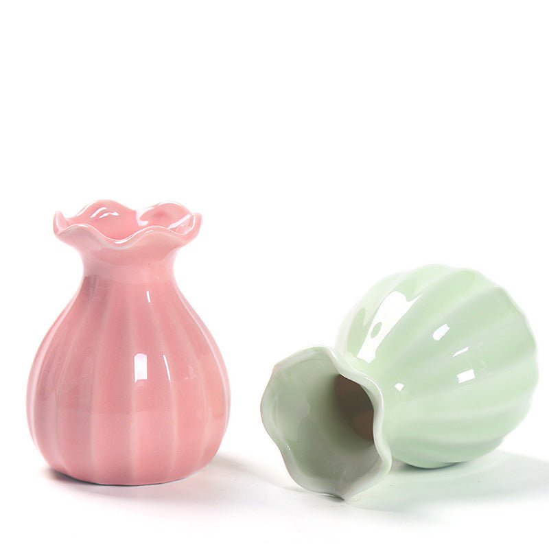 Elegant Curved Ceramic Flower Vase Kalsten